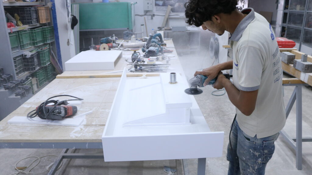 Vasques moderne en corian blanc – Design fonctionnel et finitions haut de gamme 6