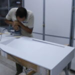 Vasques moderne en corian blanc – Design fonctionnel et finitions haut de gamme 2