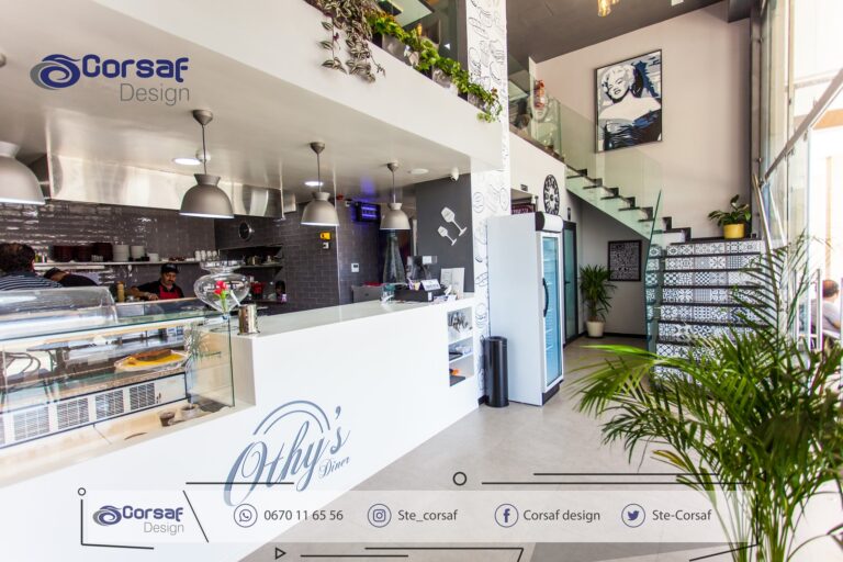 Réalisation sur mesure du comptoir et de la vasque pour Othy’s Diner à Agadir – Corsaf Design 9