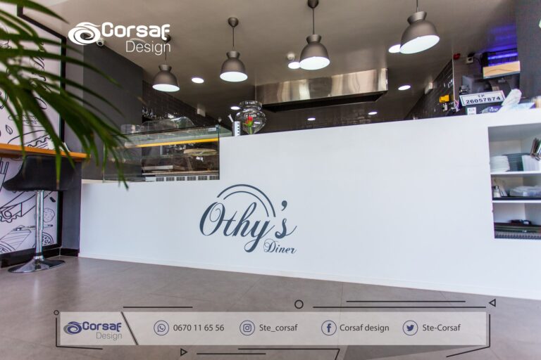 Réalisation sur mesure du comptoir et de la vasque pour Othy’s Diner à Agadir – Corsaf Design 11