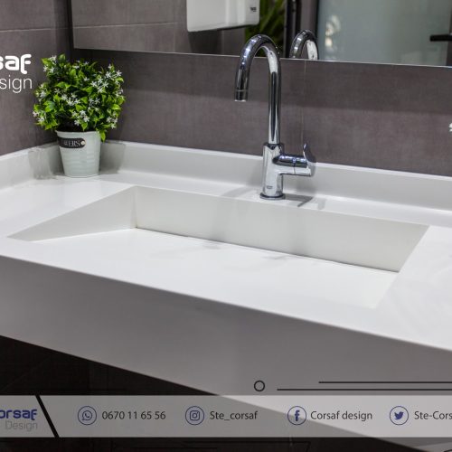 Vasques moderne en Corian blanc